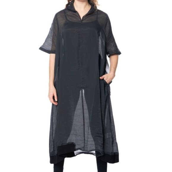 Rundholz Dresses & Skirts - RUNDHOLZ black label oversized tunic dress semi sheer blak size small